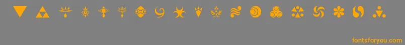 HylianSymbols Font – Orange Fonts on Gray Background