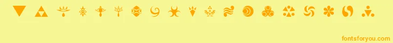 HylianSymbols Font – Orange Fonts on Yellow Background