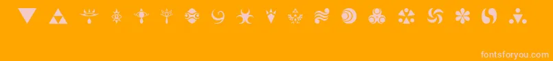 HylianSymbols Font – Pink Fonts on Orange Background