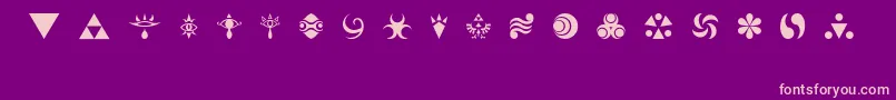 HylianSymbols Font – Pink Fonts on Purple Background