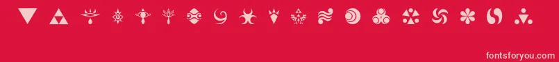 HylianSymbols Font – Pink Fonts on Red Background