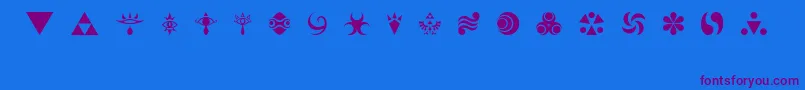 HylianSymbols Font – Purple Fonts on Blue Background