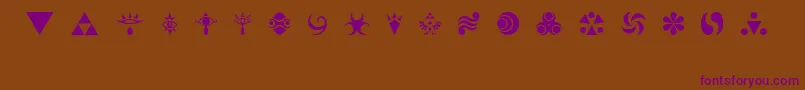 HylianSymbols Font – Purple Fonts on Brown Background