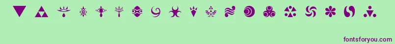 HylianSymbols Font – Purple Fonts on Green Background