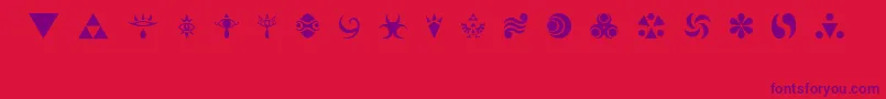 HylianSymbols Font – Purple Fonts on Red Background