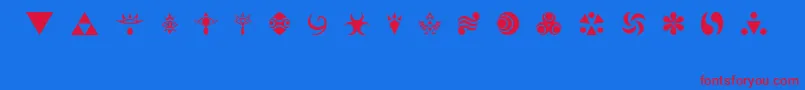 HylianSymbols Font – Red Fonts on Blue Background