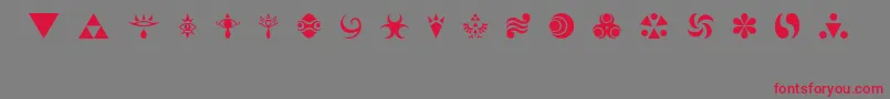 HylianSymbols Font – Red Fonts on Gray Background