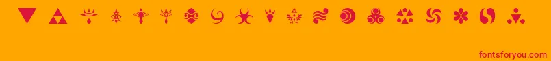 HylianSymbols Font – Red Fonts on Orange Background