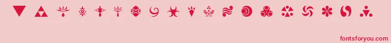 HylianSymbols Font – Red Fonts on Pink Background