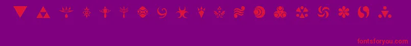 HylianSymbols Font – Red Fonts on Purple Background