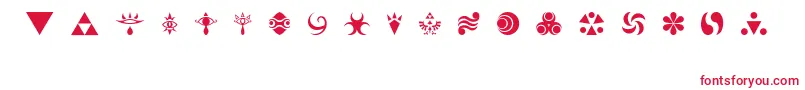 HylianSymbols Font – Red Fonts on White Background