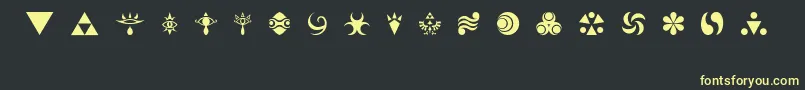 HylianSymbols Font – Yellow Fonts on Black Background
