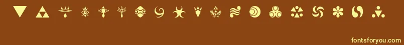 HylianSymbols Font – Yellow Fonts on Brown Background