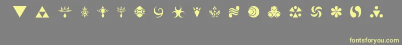 HylianSymbols Font – Yellow Fonts on Gray Background