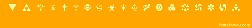 HylianSymbols Font – Yellow Fonts on Orange Background