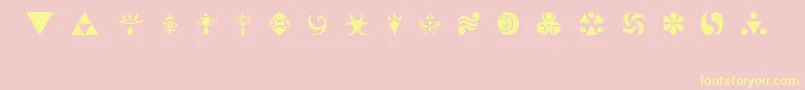 HylianSymbols Font – Yellow Fonts on Pink Background