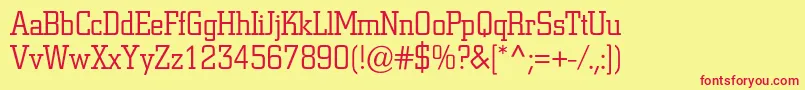 Coliseumlightc Font – Red Fonts on Yellow Background