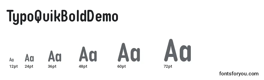 Размеры шрифта TypoQuikBoldDemo