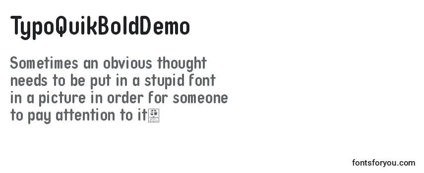 TypoQuikBoldDemo フォントのレビュー
