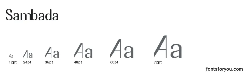 Sambada Font Sizes