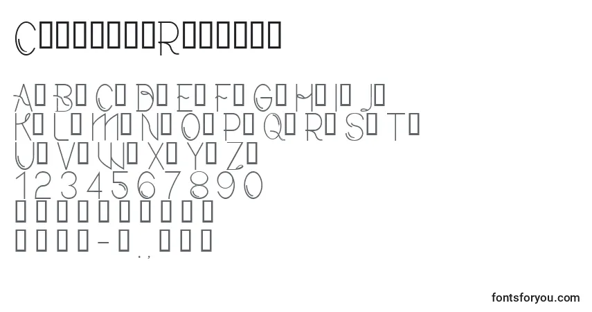 Czcionka CfmodernRegular – alfabet, cyfry, specjalne znaki