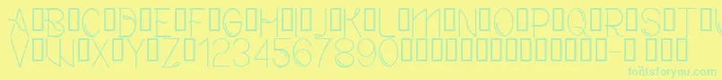 CfmodernRegular Font – Green Fonts on Yellow Background