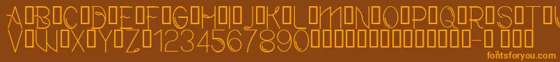 CfmodernRegular Font – Orange Fonts on Brown Background