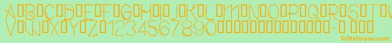 CfmodernRegular Font – Orange Fonts on Green Background