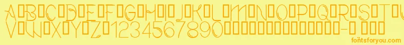 CfmodernRegular Font – Orange Fonts on Yellow Background