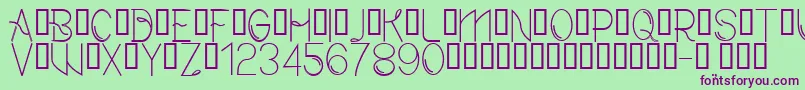 CfmodernRegular Font – Purple Fonts on Green Background