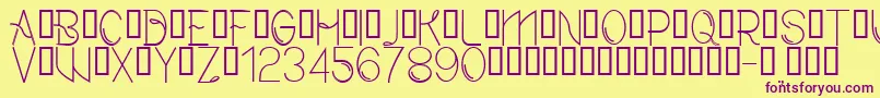 CfmodernRegular Font – Purple Fonts on Yellow Background