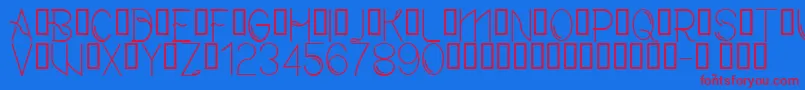 CfmodernRegular Font – Red Fonts on Blue Background