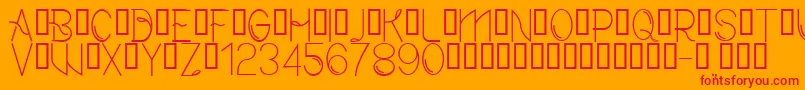 フォントCfmodernRegular – オレンジの背景に赤い文字