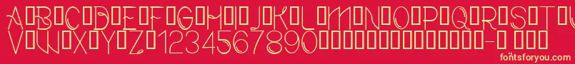 CfmodernRegular Font – Yellow Fonts on Red Background