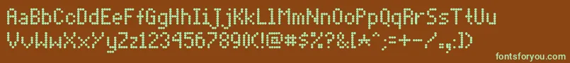 Шрифт Dotmatri – зелёные шрифты на коричневом фоне