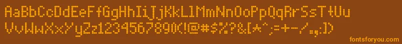 Dotmatri Font – Orange Fonts on Brown Background