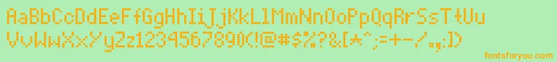 Dotmatri Font – Orange Fonts on Green Background