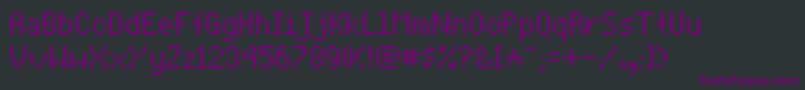 Fonte Dotmatri – fontes roxas em um fundo preto