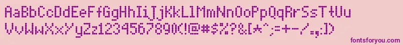 Dotmatri Font – Purple Fonts on Pink Background