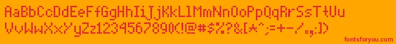 Dotmatri Font – Red Fonts on Orange Background