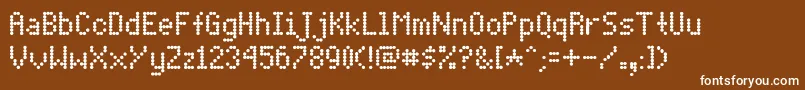 Dotmatri Font – White Fonts on Brown Background