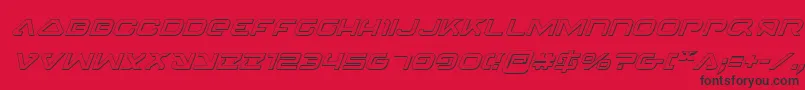 4114Blaster3DItalic Font – Black Fonts on Red Background