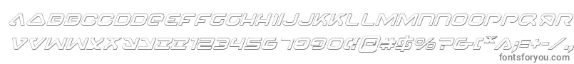 Шрифт 4114Blaster3DItalic – серые шрифты на белом фоне