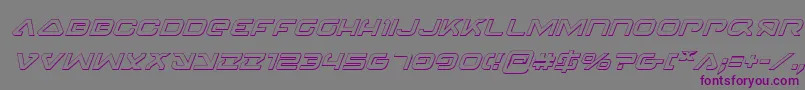 4114Blaster3DItalic Font – Purple Fonts on Gray Background