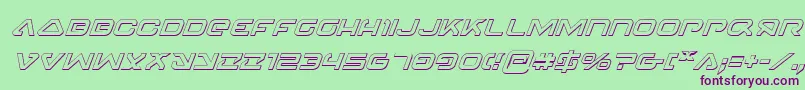 4114Blaster3DItalic Font – Purple Fonts on Green Background