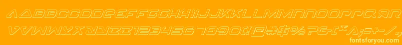 4114Blaster3DItalic Font – Yellow Fonts on Orange Background