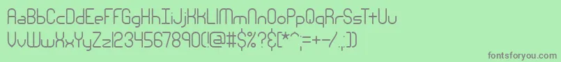 フォントNsecthin – 緑の背景に灰色の文字