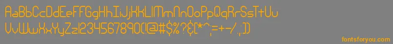 フォントNsecthin – オレンジの文字は灰色の背景にあります。