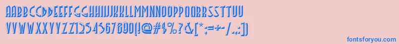 Facets Font – Blue Fonts on Pink Background