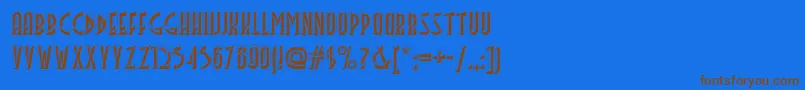 フォントFacets – 茶色の文字が青い背景にあります。
